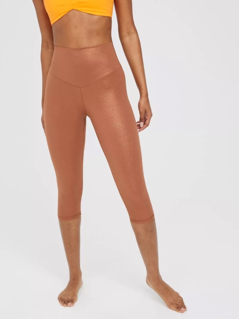 Aerie Offline Real Me Leggings Small Copper Brown Shimmer High Waist